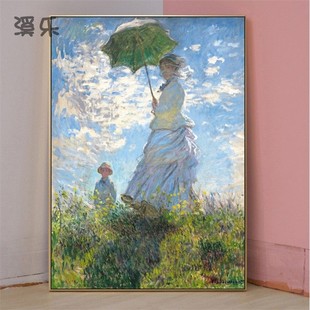 溪乐莫奈世界名画客厅装 饰画沙发玄关油画现代卧室饭厅电表箱挂画
