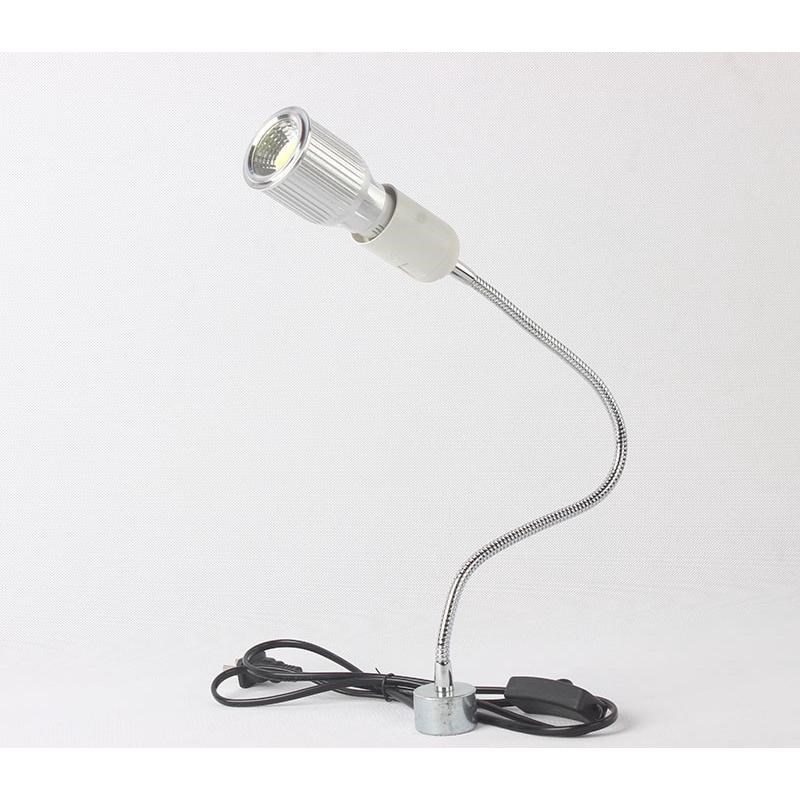 磁铁吸住带开关插头线1.2米长软管射机床灯台工作灯T架E27螺口灯