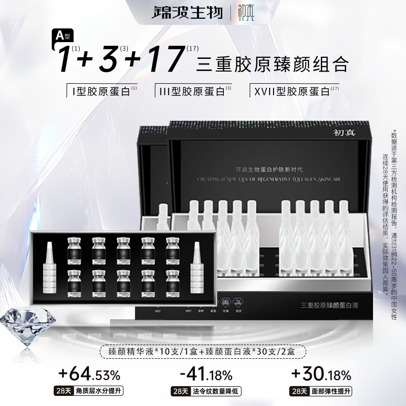 【618】锦波生物官方出品A型三重胶原蛋白原液60支蛋白液+精华1盒