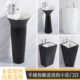 北欧落地式 立柱盆陶瓷洗手台黑色一体柱盆阳台卫生间彩色洗手脸盆
