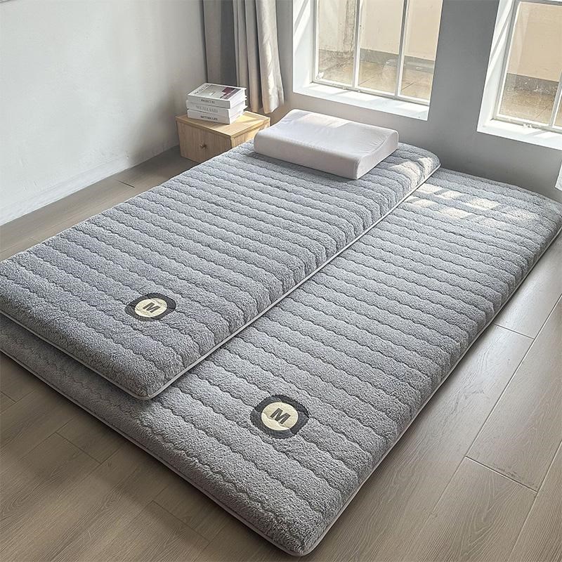 冬季加绒加厚地垫打地铺睡垫午睡可折叠床垫直接铺地上睡觉垫