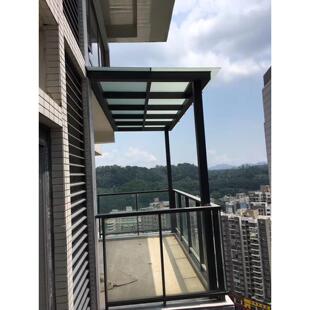 深圳香港铝合金玻璃雨棚温室夹胶钢化耐力板雨棚铝合金封闭阳台