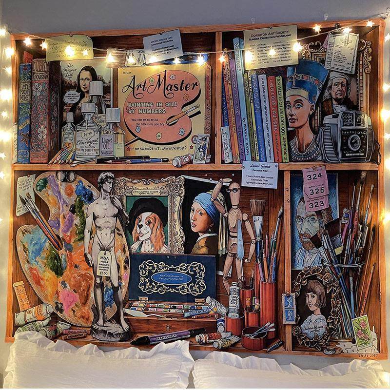 名人的书桌宿舍床头卧室背景布墙壁装饰挂毯窗帘挂布桌布房间布置,居家布艺,挂毯/壁毯,淘宝优惠券,粉丝福利购,淘宝优惠卷