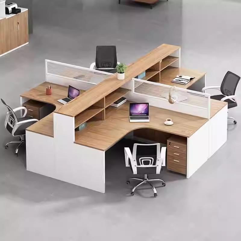 屏风职员办公桌简约现代4双人隔断员工位桌椅组合财务室6卡座家具