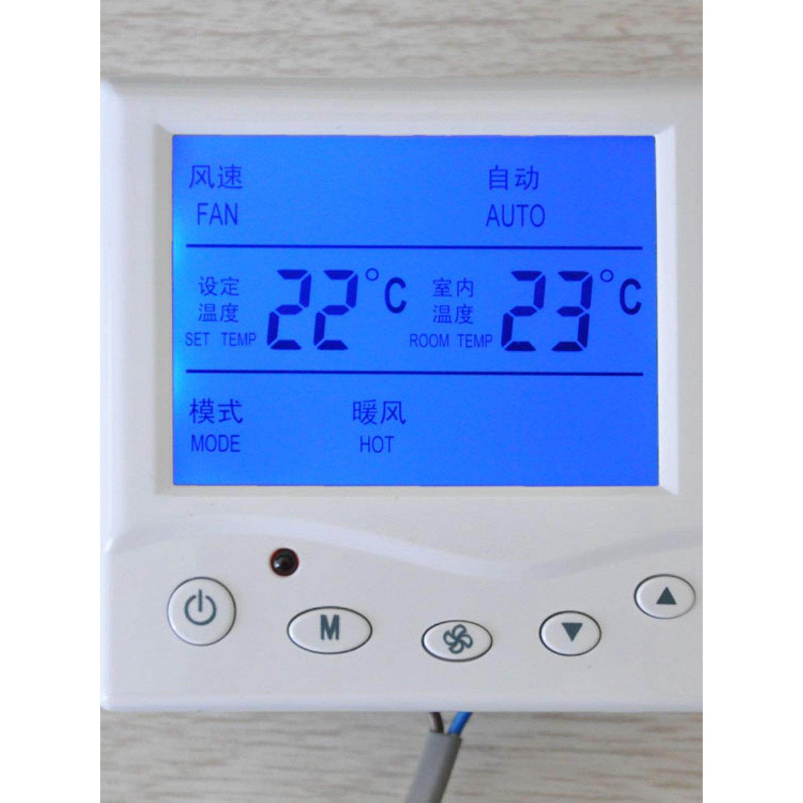 K803中央空调液晶温控器面板 风机盘管智能温度控制器 三速开关