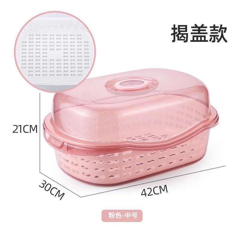 小型沥水碗架带盖塑料碗柜碗筷子收纳盒厨房家用餐具一体式置物架