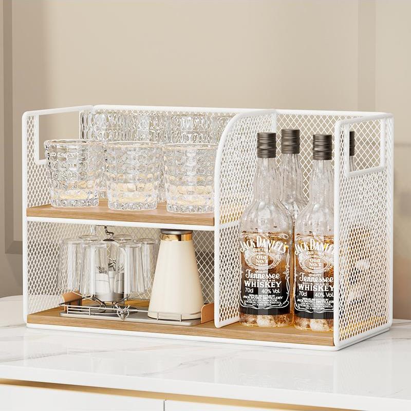 收纳桌面杯架置物架餐桌分层零食架饭桌茶几水厨房台面多层茶包盒