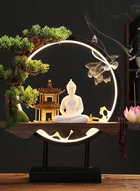 创意开幕礼品新中国禅宗饰品灯圈夜灯家居装饰客厅办公桌面