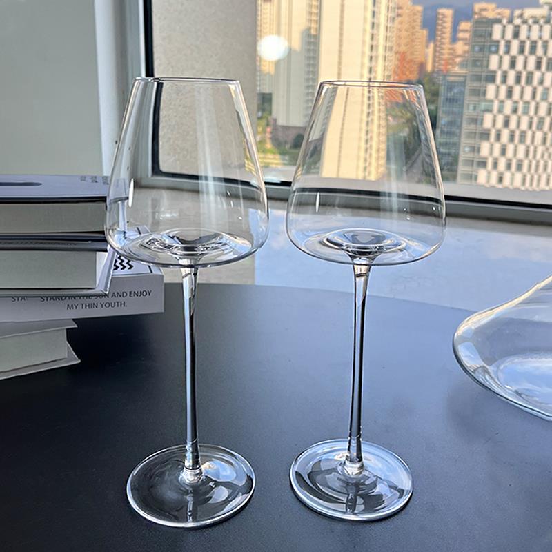 水晶玻璃勃艮第酒杯高级感大肚女士轻奢红酒杯套装家用干白高脚杯