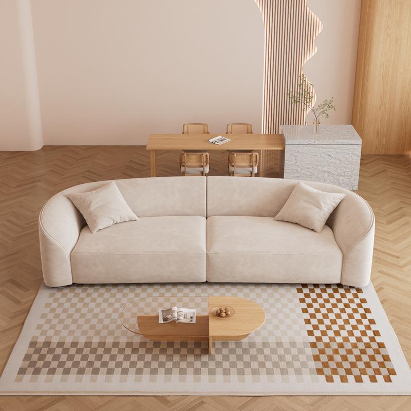 简约创意韩式设计师极简布艺沙发客厅美容院酒店休息区圆弧形组合