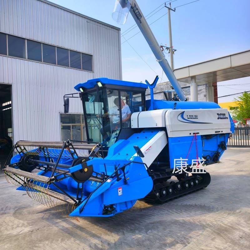 新款大马力履带式联合收割机 水田王稻谷油菜收割脱粒机