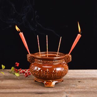 香炉清前香插扫墓墓坟祭祀上明供奉香炉陶瓷拜祖家用用坟户外前节