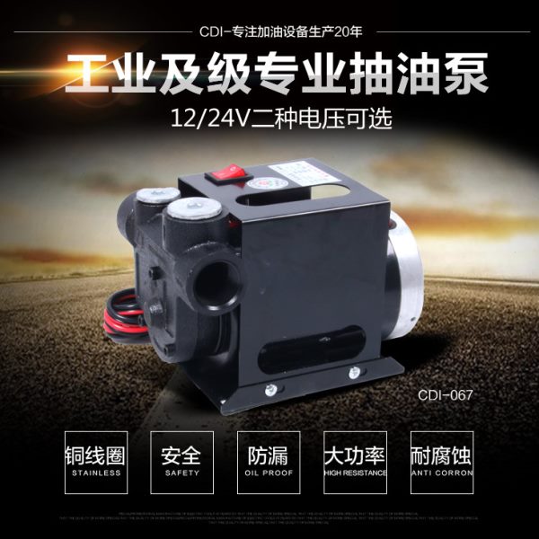 12V/24V直流柴油抽油泵550W大功率抽油泵静音抽油泵