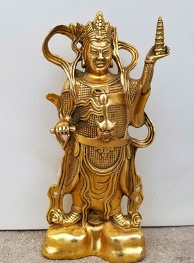 铜器铜托塔李天王李靖铜像哪吒之父李天王铜像铜器摆件定做雕塑
