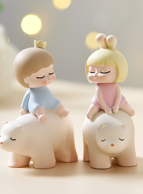 创意女孩小摆件儿童房q间卧室桌面可爱治愈系公主办公室家居饰品