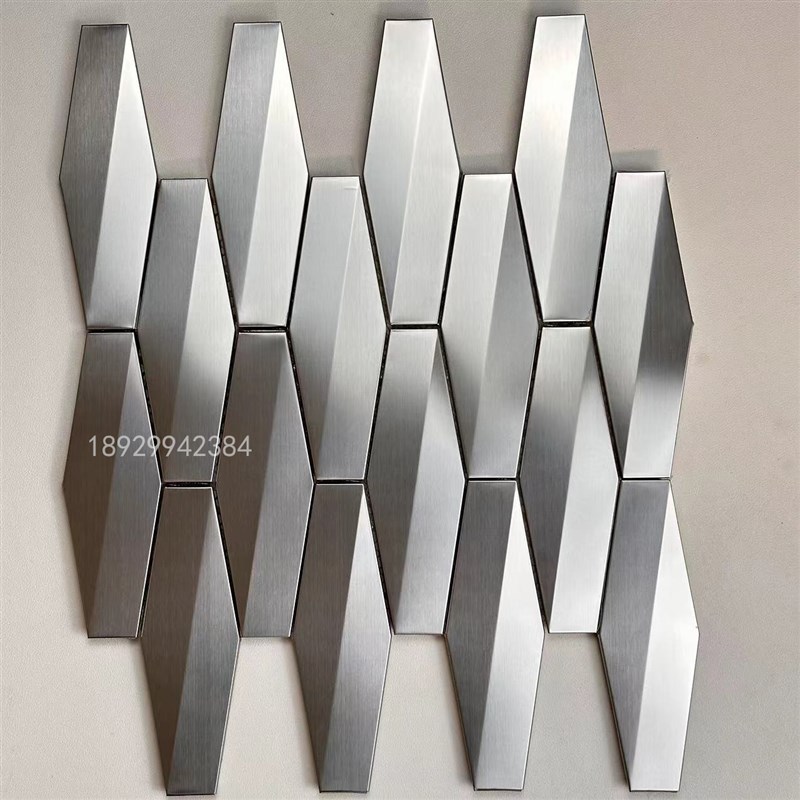 不锈钢马赛克金属六角3d立体瓷砖背景墙kItv装修材料八角砖tiles