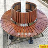 广场户外围树椅圆椅塑木公园椅树围椅防腐木椅凳园林景观座椅