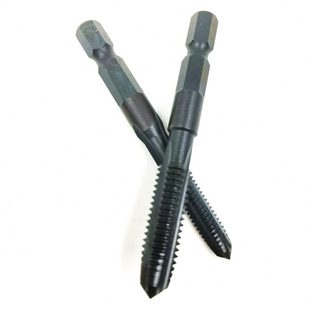 4柄机用直槽丝锥 M10 M12 M4M5M6 六角柄丝锥丝攻气动风批1