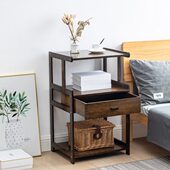 经济型加高床头柜简约现代置物架中式 落地床边简易多层储物小柜子