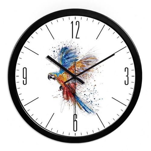 简约现代创意时尚彩绘艺术大号客厅家用挂钟简约圆形石英时钟挂表