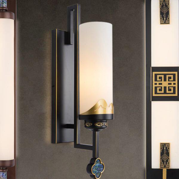 新中式大号壁灯客厅电视背景墙灯仿古复古酒店过道灯中山灯具壁灯