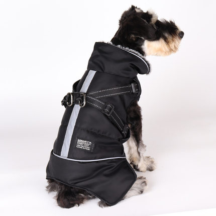 可牵引狗狗衣服冬装中小型u犬雪纳瑞柯基柴犬加绒加厚冬季保暖棉