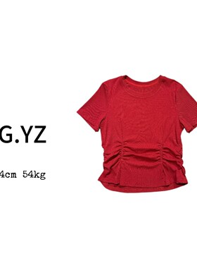 【樱子家】2682X新款韩版修身设计感气质小众褶皱上衣