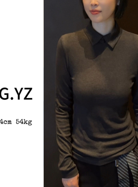 【樱子家】3024F时尚百搭polo领长袖上衣