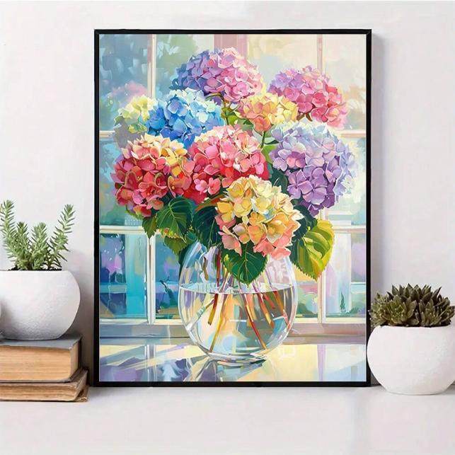 钻石画2025新款满钻钻绣球花水盆景5d十字绣客厅玄关手工粘钻带框,居家布艺,钻石绣,淘宝优惠券,粉丝福利购,淘宝优惠卷