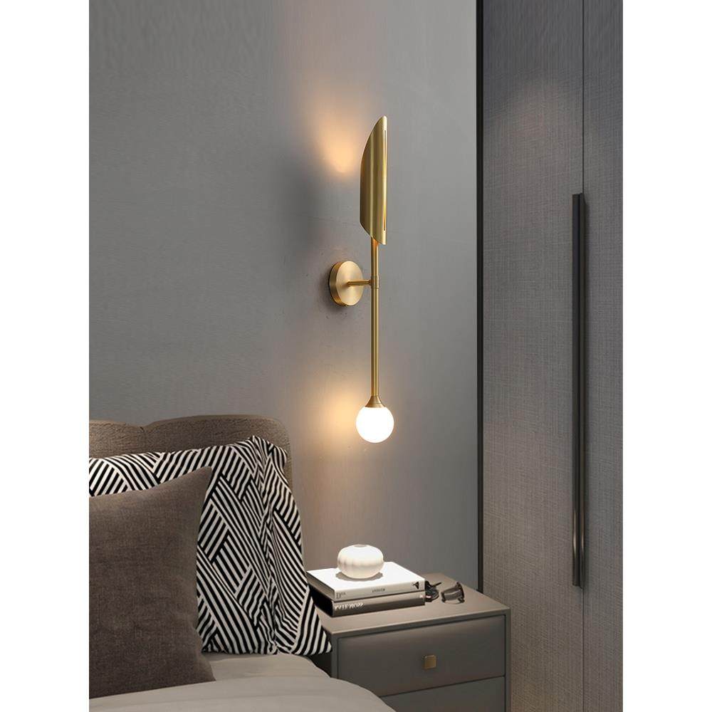 后现代全铜轻奢壁灯简约卧室床头灯客厅背景墙楼梯装饰样板间壁灯,家装灯饰光源,壁灯,淘宝优惠券,粉丝福利购,淘宝优惠卷