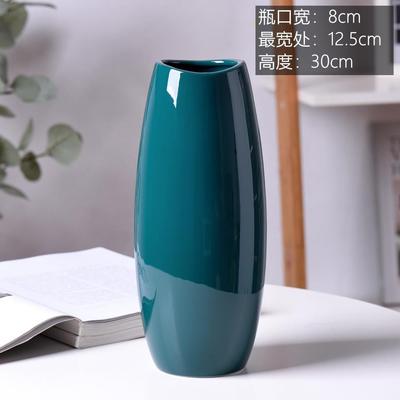 网红鹅蛋大桌号陶瓷花瓶插花60892客餐摆件跳厅舞兰金祖边母绿可