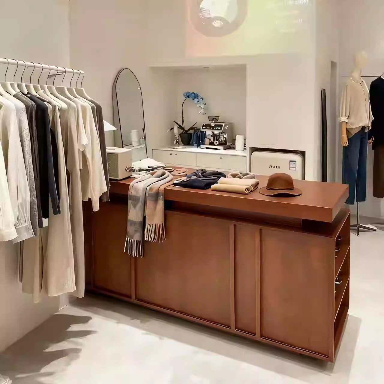 需定制服装店收银台店铺小型花店吧台桌中岛柜一体女装童装店饰品