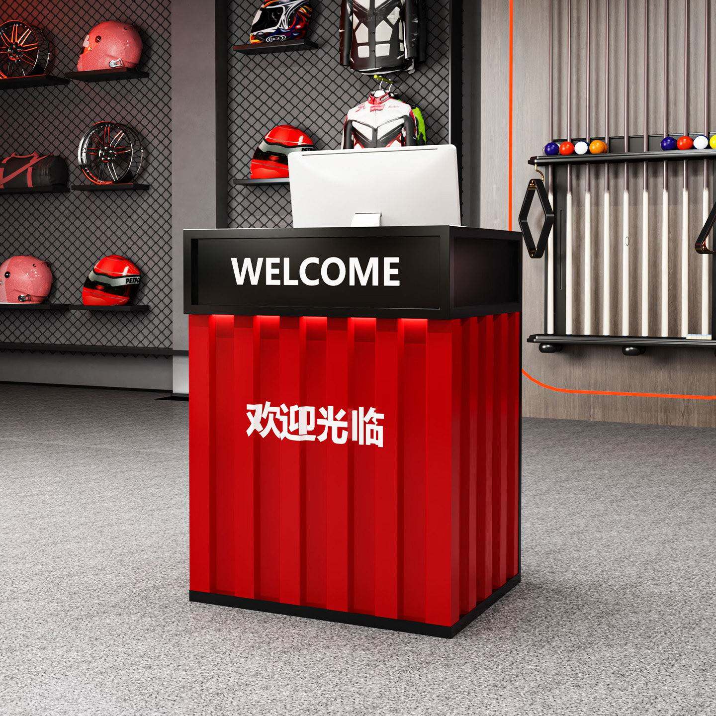 需定制简约小型收银台店铺前台吧台超市饭店商用柜台电脑桌可定制