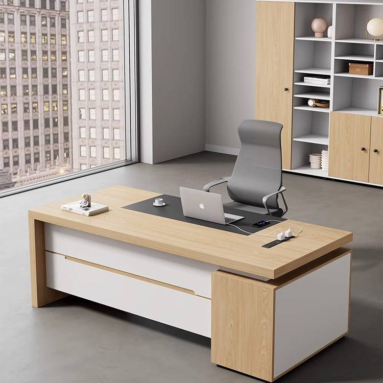 需定制老板桌办公桌简约现代单人办公桌子财务桌主管经理电脑桌椅