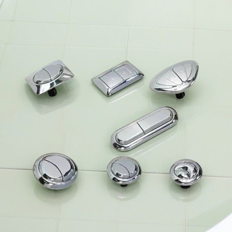 马桶顶双按钮电镀椭圆型大中小号水箱开关配件按压阀耐用配件