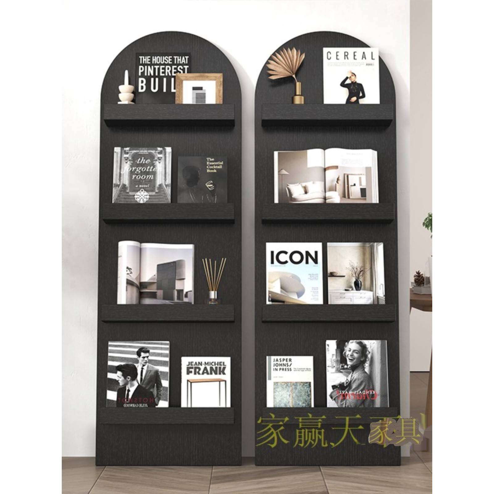 需定制北欧拱形落地置物架网红靠墙书架多层杂志架北欧ins报刊展