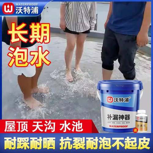 沃特浦防水涂料屋顶天沟补漏材料房顶裂缝漏水专用楼顶防漏防水胶