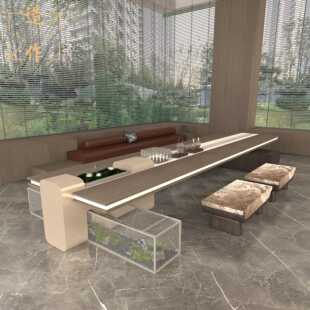 需定制现代简约酒店大堂阅读桌接待区民宿休闲茶桌椅会议大长桌家