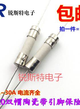 5x20MM 陶瓷保险丝管 带引线脚 F0.5A/1A/2A/5A/10A/30A 250V快断
