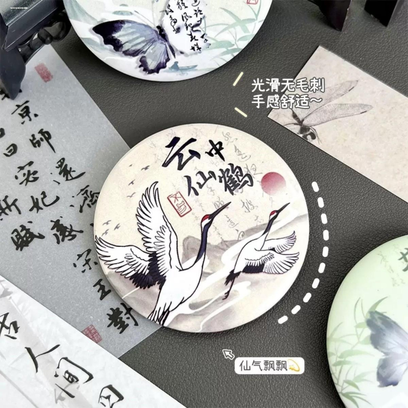 古风文字胸针国风蝴蝶吧唧徽章高