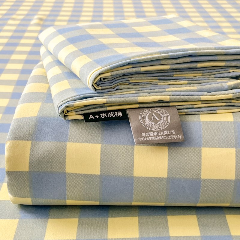 水洗棉床单单件学生宿舍被单枕头三件套加厚被单炕单双V人2024新