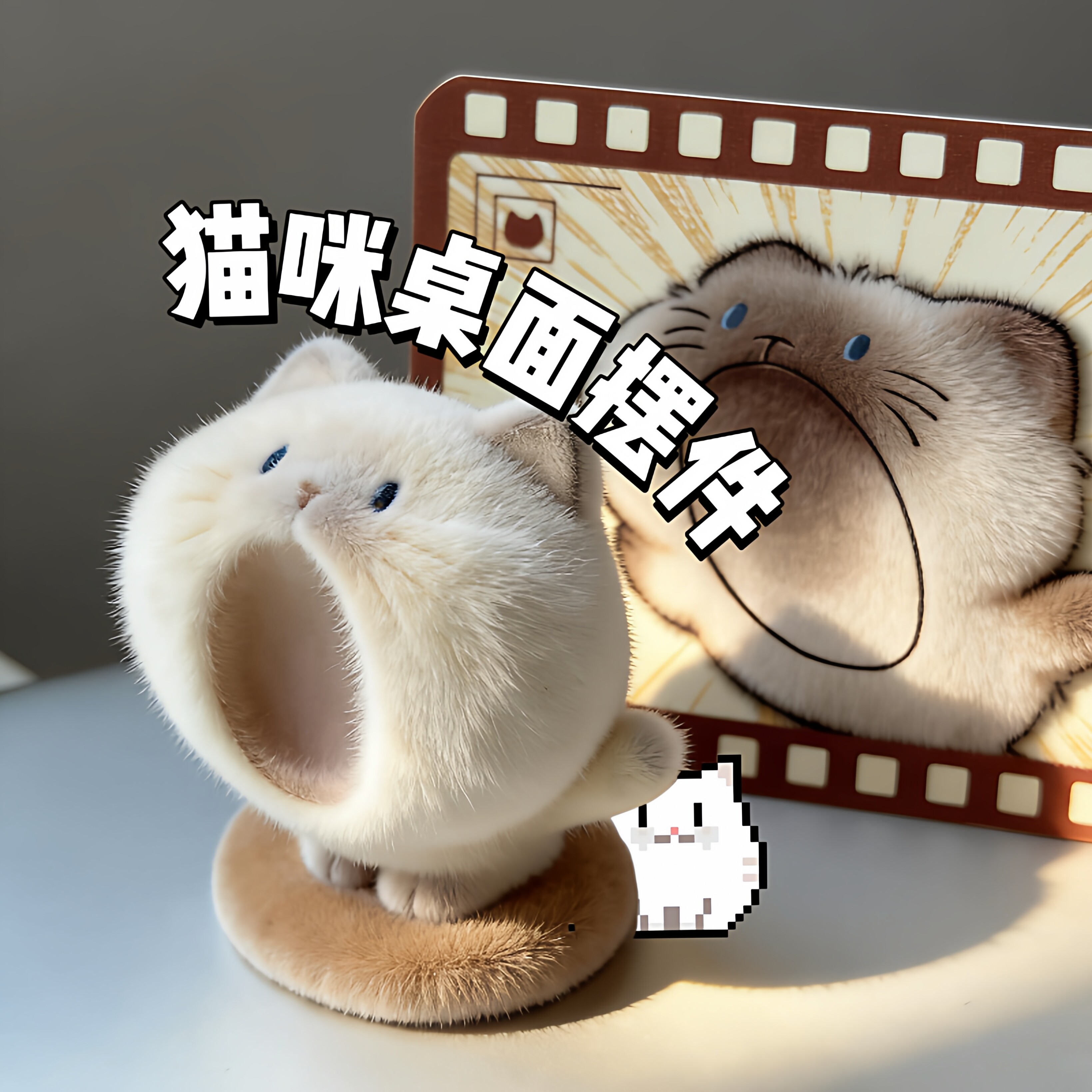 可爱猫猫植绒手办超级可爱~图片