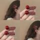 糖果公主 可爱椭圆鸭嘴夹甜美刘海夹女盘发器 红色波点珍珠对夹