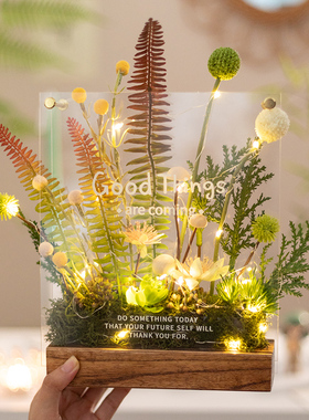 阿楹 法式高级轻奢家居影视餐边电视柜J装饰摆件咖啡厅绿植艺术花