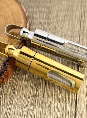 楞严咒水b晶舍利子瓶吊坠钛钢空心吊坠嘎乌盒透明可装朱砂佛类项