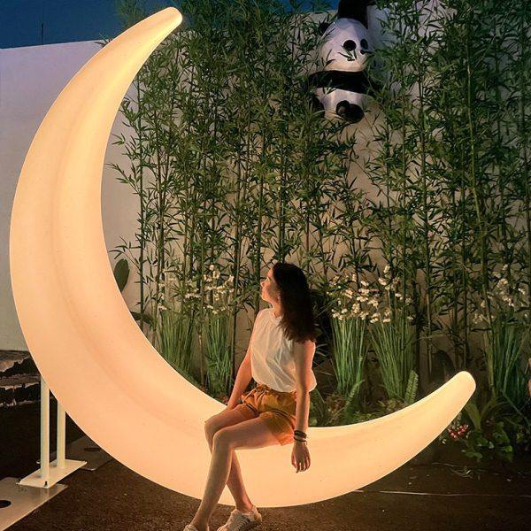 户外发光月亮椅庭院装饰灯网红公园民宿营地月牙拍摄道具景观座椅,住宅家具,庭院凳,淘宝优惠券,粉丝福利购,淘宝优惠卷