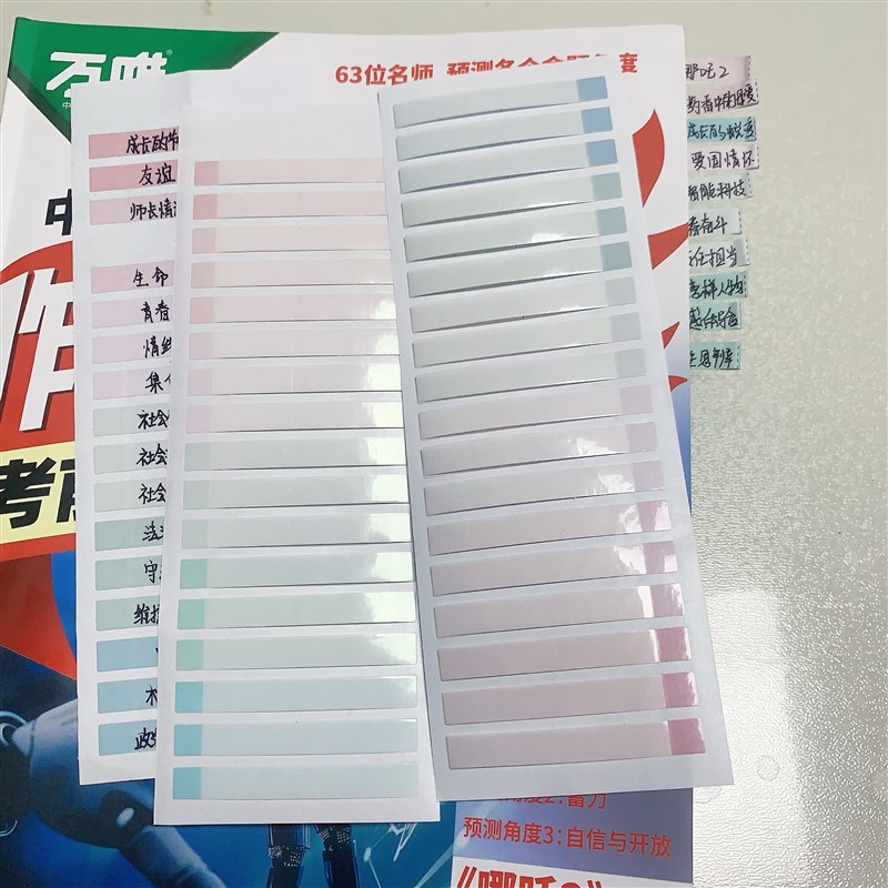 初中速查目录f空白标签贴纸政治历史便利开卷考试目录标签标记贴