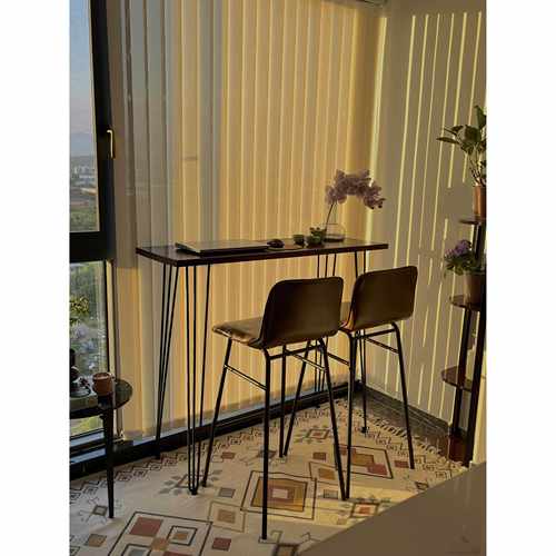 实木吧台桌家用阳台客厅靠墙商用长条窄桌酒吧组合小吧台高脚桌子