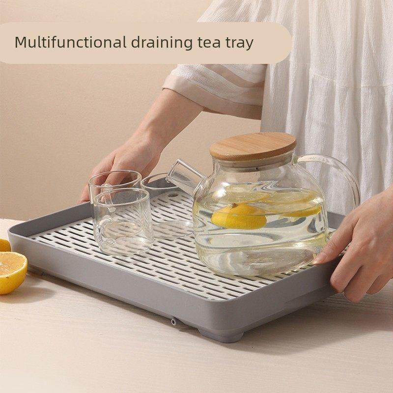 茶盘家用双层沥水盘水杯塑料托盘厨房置物架果蔬碗筷沥水盘子,餐饮具,茶盘,淘宝优惠券,粉丝福利购,淘宝优惠卷