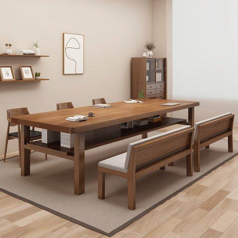 现代实木会议桌长桌去客厅化办公书桌家用学习写字桌椅简约读书桌,商业/办公家具,会议桌,淘宝优惠券,粉丝福利购,淘宝优惠卷